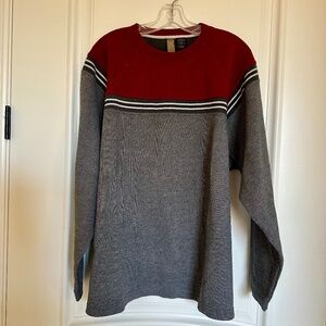 Extreme Gear Men’s Red & Gray Striped Thermal Shirt – Size XL -Vintage Y2K / 90s